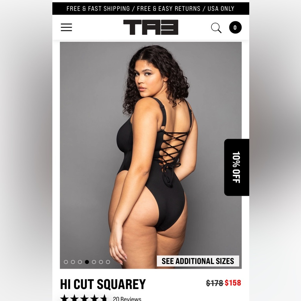 TA3 Hi Cut Squarey Swimsuit